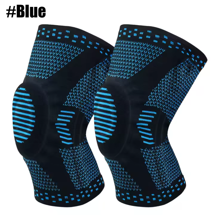 Soporte de compresión para rodilla, Protector de rótula, almohadilla de silicona para piernas, deporte, ciclismo, correr, baloncesto y fútbol, 1 par - 1