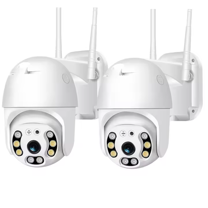 1/2PCS Cámara Vigilancia WiFi Exterior/Interior - HD Camaras Vigilancia Domicilio WiFi Seguridad IP65, Visión Nocturna, Detección Humana - 1