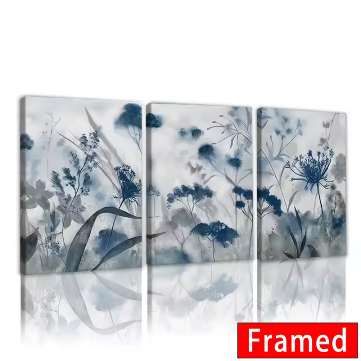 DHROOM Arte de Pared Moderno de Lienzo Pinturas de Flores Silvestres al Agua Nórdica - 1