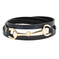 Brazalete de Aleación Tejido en 3 Huellas para Hombre Pulsera de Cuero Genuino con Diseño Moderno - details 5
