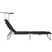 Paquete de 2 Sillas de Playa Rebanables con Parasol Ajustable Plegables y Portátiles para Jardín, Terraza, Piscina o Camping Aluminio Ligero y Tela Transpirable Resistente al Aire Libre - details 4