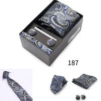 Caja de regalo de corbata para hombre con corbatas, pañuelos, gemelos, pinzas para corbata, conjuntos de 6 piezas, corbatas formales para festivales de bodas y negocios en grupo - details 26