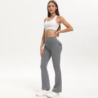 Leggings de Yoga de Pierna Ancha y Alta Ropa de Gimnasio de Cintura Alta con Bolsillos para Mujeres - details 5
