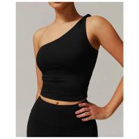 Top de Hombro Corto Deportivo de Moda para Mujeres Ropa Deportiva Elástica con Cuello Redondo - details 7
