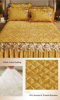 Colcha cálida de felpa dorada para invierno, fundas de almohada de lujo con juego de cama, falda de cama engrosada, algodón bordado - details 1