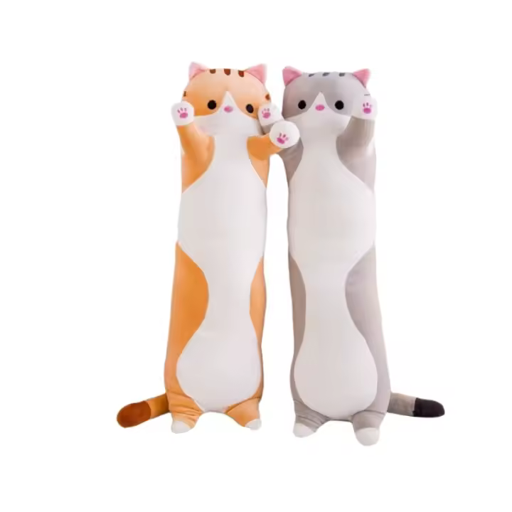 Almohada de Cuerpo Rellena de Gato Diseño de Dibujos Animados Kawai Ideal para Sofá, Dormitorio, Decoración del Hogar, Regalos Creativos - 1