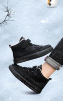 Zapatos informales para niños, zapatillas altas, zapatos deportivos para niños, zapatillas de nieve planas suaves y ligeras de piel cálida para invierno, zapatos de algodón para niños - details 3