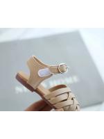 Sandalias de verano para niñas, zapatos para niños pequeños, sandalias suaves de princesa para la playa para niños, sandalias romanas con recortes tejidos y puntera - details 19