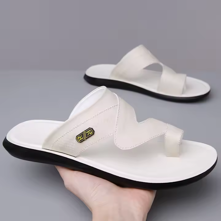 Nuevas Sandalias de Hombre de Cuero 2025 Resistentes al Desgaste, Antideslizantes, Transpirables Ligeros para la Playa - 1