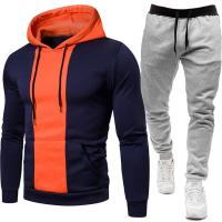 Conjunto de dos piezas para hombre, sudadera con capucha y pantalones de chándal de cintura elástica, moda informal, Otoño e Invierno - details 1