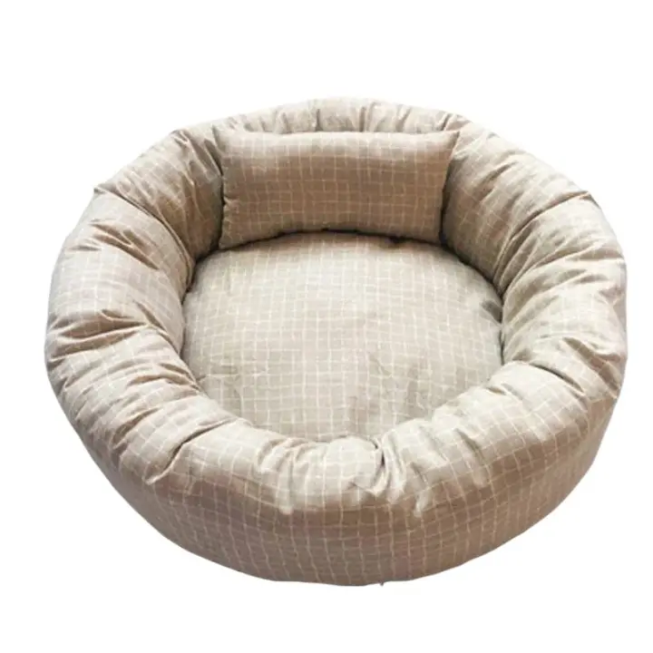 Cama de Mascota Suave de Tela Cojín para Dormir de Gato con Almohada Cama de Perro de Tela Suave para Todas las Estaciones - 1