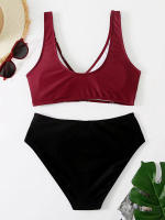 Conjunto de Bikini a rayas para mujer, bañador Sexy de dos piezas, ropa de playa, traje de baño brasileño, novedad de 2022 - details 4