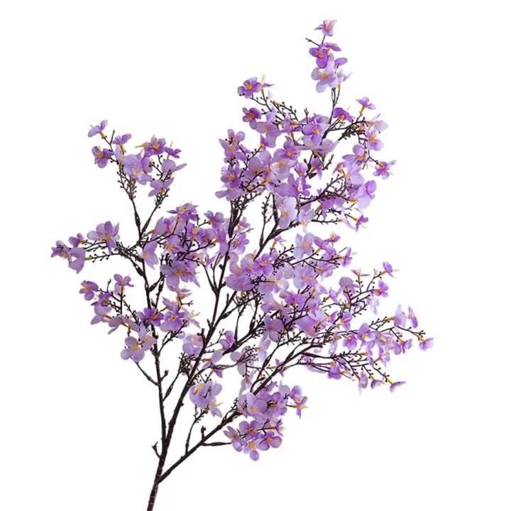Rama de flor de melocotón Artificial de 97cm, flor de melocotón de seda elegante de plástico, tacto Real, flor falsa hecha a mano para sala de estar y escritorio - 1