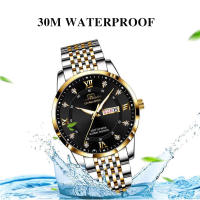 Reloj Deportivo de Acero Inoxidable POEDAGAR Resistente al Agua, Luminoso, Fecha y Semana en Su Buzón, Regalo Perfecto para Hombres, Papá, Amor - details 1