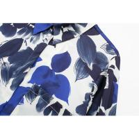 BUNO-camisa Vintage con estampado de flores para mujer, blusa holgada de seda con textura satinada y cuello abatible, con botonadura única, novedad de primavera de 2025 - details 6