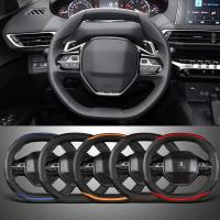 Funda de Volante de Coche para Peugeot 3008 4008 5008 en Fibra de Carbono Bicolor Empalmado Adecuada para Cuatro Estaciones Universal - details 0