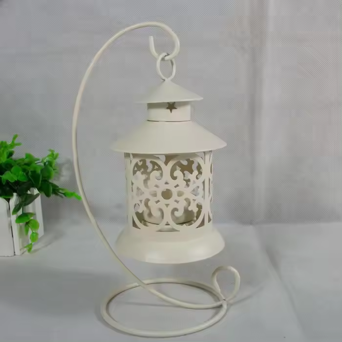 Candelabro de hierro hueco europeo, decoración vintage para bodas, hogar, artes creativas y artesanías - 1