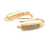 Ganchos de Pendientes de Brasso Dorado 18K con Zirconia Accesorios de Joyería DIY de Alta Calidad para Mujeres - details 23