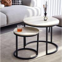 Conjunto de Mesa de Centro Redondo de Madera Tables de Café y Té-Claro - details 20