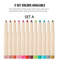 Juego de lápices para sombra de ojos, 12 piezas, maquillaje mate, resistente al agua, barra abrillantadora, crayón, MOCA del desierto, color Beige y dorado - details 3