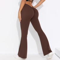 con V-ck Mujer, Pantalones, Ropa deportiva de gimnasio, Leggings de entrenamiento, Pantalones acampanados de pierna ancha para yoga - details 1