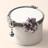 Collar de gato con adornos de flores de nailon con campana, varios colores disponibles, collar ajustable para mascotas para gatos y perros pequeños - details 0