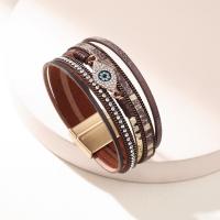 Pulseras Mujer Boho Chic con Ojo Protector, Cuero Genuino y Circonitas, Joyería y Bisuteria para Mujer, Regalo Verano 2025 - details 5