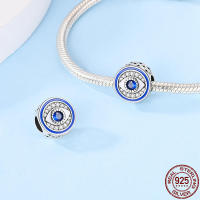 Abalorio DIY Ojo de Asilo plateado para mujer, joyería de cumpleaños, pulsera con piedra de circón principal y Material metálico - details 2