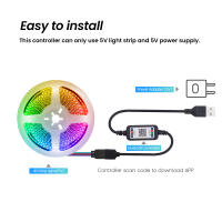 Tira de Luces LED RGB, cinta de diodo Flexible, DC5V, COB, USB, Bluetooth, Control por aplicación, 180LED/m, 5MM, PCB, retroiluminación de TV - details 2