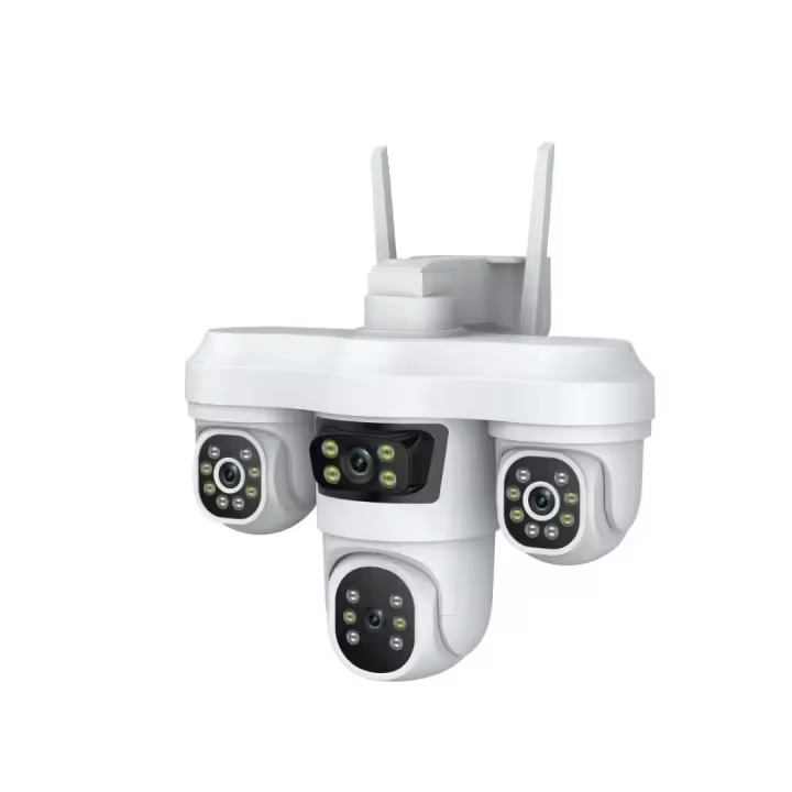 Cámara de seguridad exterior WiFi con 3 lentes PTZ, visión nocturna en color, seguimiento humano, alarma de sonido y luz, cámara de vigilancia - 1