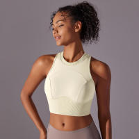 Tops para mujer, Top moldeador de punto de Color sólido, ropa de Yoga recortada en la espalda, deportes, correr, camiseta sin mangas - details 40