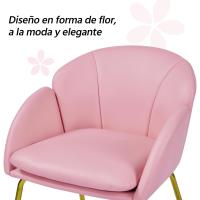 Terciopelo Sillon para Dormitorio Silla para Comedor Cocina Pata Metal Silla Sala de Estar Rosa Claro - details 5
