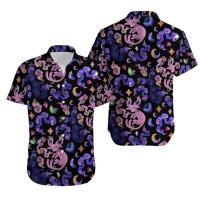 Interesante hawaiano combinado con cómics de animales, camiseta holgada de verano impresa en 3D en la playa, top de manga corta de gran tamaño, - details 2