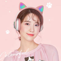 Auriculares inalámbricos con orejas de gato para niña y niño, audífonos con micrófono, estéreo de graves HiFi, ESport para juegos, RGB, Bluetooth, regalo compatible con tarjeta TF - details 5