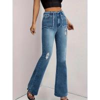 Vaqueros acampanados rotos de cintura alta para mujer, pantalones vaqueros ajustados, moda 2025 - details 3
