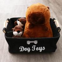 Cesta de almacenamiento de juguetes para perros de fieltro con asa, diseño de dibujos animados, contenedor de juguetes para mascotas, caja negra plegable, organizador de juguetes para gatos y cachorros - details 0
