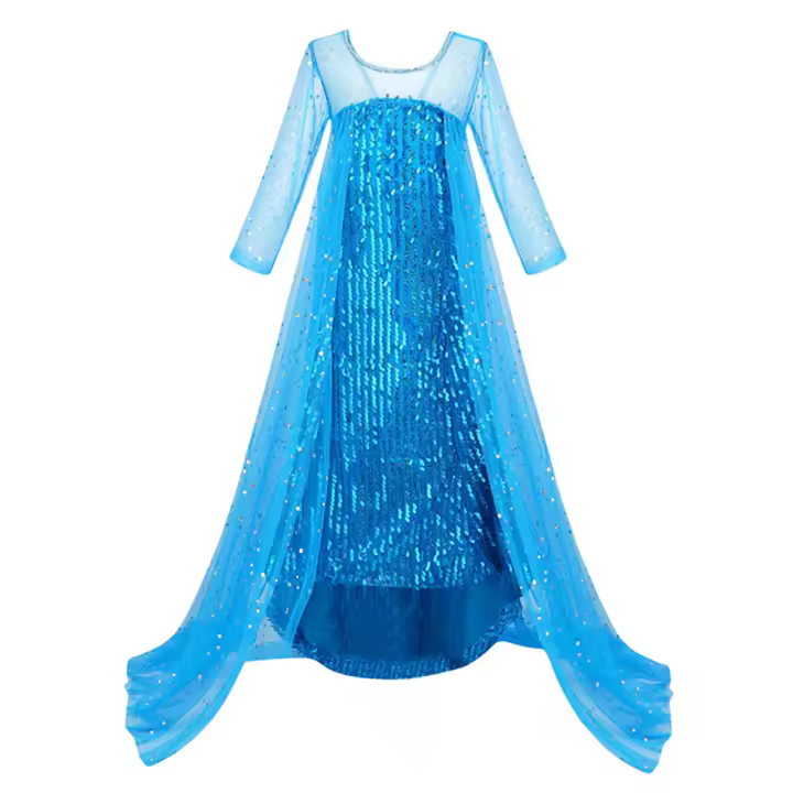 Disfraz de Princesa Elsa con Lentejuelas para Niñas, Vestido Blanco para Carnaval, Fiesta de Cumpleaños, Navidad, Cosplay - 1