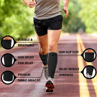 Calcetines deportivos de compresión sin pies para férula, venas varicosas, linfedema, correr, ciclismo, Mangas de soporte de pantorrilla, 1 par - details 10