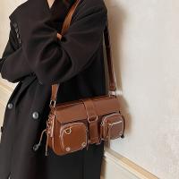 Bolso cruzado de PU a la moda 2024 Bolso de hombro único café marrón Bolso minimalista para mujeres - details 0