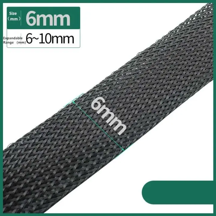 Dropship 1/5/10/50/M funda trenzada aislada negra 4/6/8/10/12/14/20/25mm funda de Cable de protección de prensaestopas de alambre PET apretado - 1