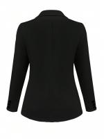 Traje de solapa de color liso Chaqueta de moda ajustada versátil de manga larga Top - details 3