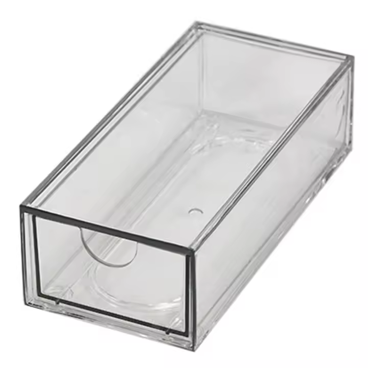 Caja de almacenamiento de escritorio INS, organizador de cosméticos apilable a prueba de polvo, caja de clasificación de joyería multifunción para ahorrar espacio, escritorio para dormitorio - 1