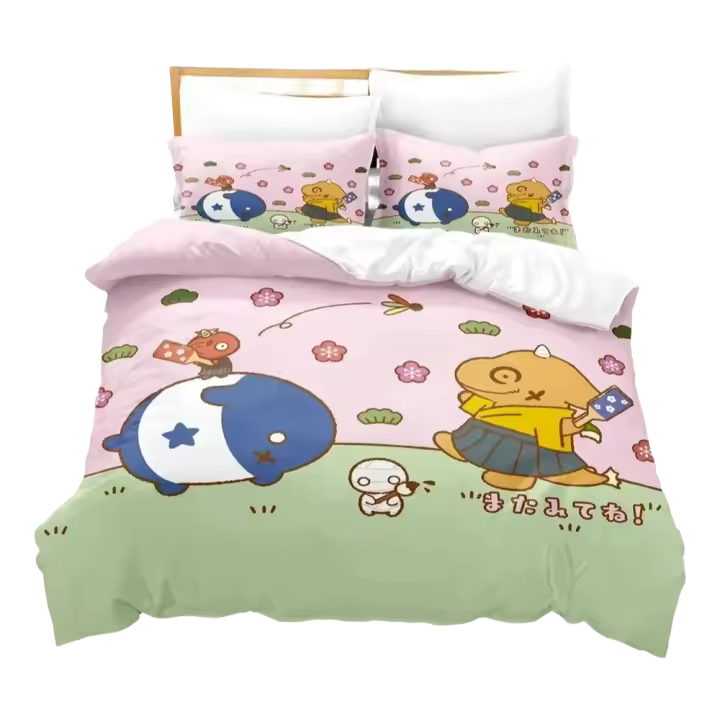 Juego de cama con estampado 3D de Anime, moda de cómo mantener una momia, para niños y niñas, tamaño doble, tamaño Queen, funda nórdica, funda de almohada, cama, dormitorio de adultos - 1