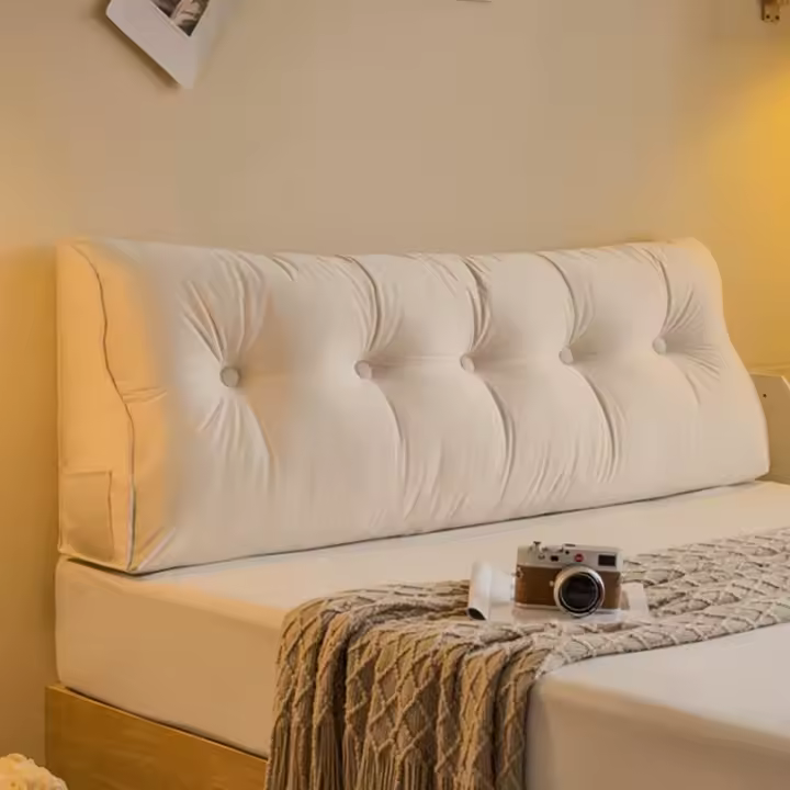 Almohada de cabecera larga, cojín triangular con relleno de lectura, respaldo grande, soporte de cuña, cama, sofá cama, almohada cómoda para descansar en la cintura - 1