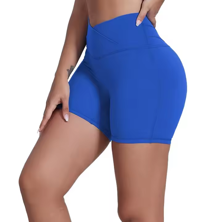 SHINBENE-pantalones cortos con realce de glúteos para gimnasio, Shorts de cintura alta con forma de melocotón, Sexy, cruzado, 4 pulgadas, para entrenamiento, Yoga y correr - 1