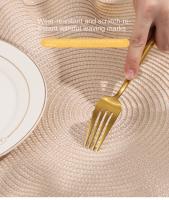 Juego de 6 Manteles de Mesa Redondos con Diseño Tejido Resistentes al Calor, Lavables, Antideslizantes para Mesa de Comedor - details 10