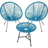 Conjunto de Exteriores de Jardín de Acero 2 Sillas y Mesa de Cristal Resistentes a la Intemperie - details 8