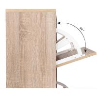 Zapatero con 3 Compartimientos, Zapatero con 3 Niveles Ajustables, para Entrada, Pasillo, Sala de estar, Dormitorio, 60 x 24 x 120 cm (Largo x Ancho x Alto), Natural LBC03NL - details 5