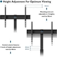 Soporte Universal para TV Ajustable en Altura, 2 Niveles de Vidrio Templado, Hasta 40 Kg, VESA MÁX. 600x400 mm - details 1