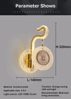[1 año de garantía] Lámpara de pared de cristal creativa TOMAX moderna y sencilla para dormitorio, cama, pasillo, TV, fondo, luz de pared - details 14